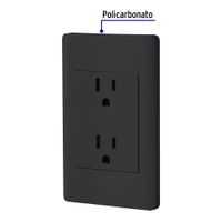 Tomacorriente Doble 3 Módulos Lisboa Negro - Volteck