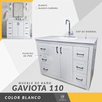 Vanity con Lavamanos Gaviota Blanco 110 X 54 Cm
