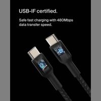 Cable Trenzado USB-C a USB-C Negro 1 M