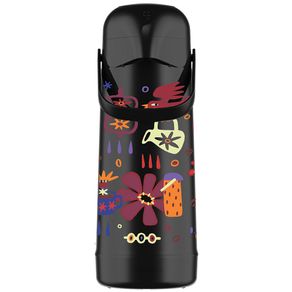 Termo Magic Pump Decorado Negro 1L