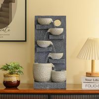 Fuente de Jarras con Luz LED Beige 23X20X50 Cm