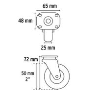 Rodo De Hule Con Balero 2-1/2 Plg Pisada 25 Mm - Fiero