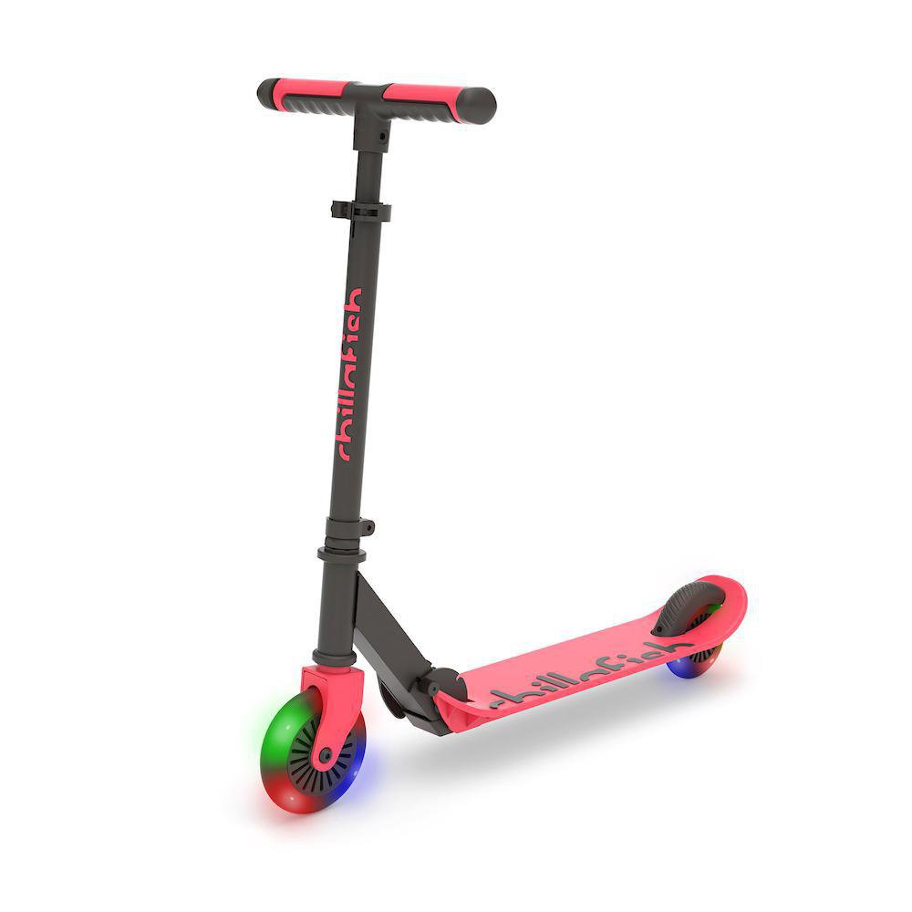 Monopatín FLEXXI Glow de 2 Ruedas con Luces LED Plegable Color Coral Scooter Infantil Ajus…