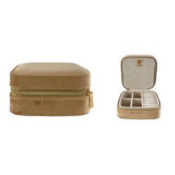 Joyero de Zipper Beige 10.5x10.5x5 Cm