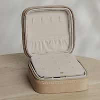 Joyero de Zipper Beige 10.5x10.5x5 Cm