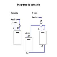 Interruptor Sencillo + Interruptor de 3 Vías 1.5 Módulos Lisboa Negro - Volteck