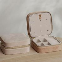 Joyero de Zipper Beige 10.5x10.5x5 Cm
