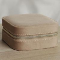 Joyero de Zipper Beige 10.5x10.5x5 Cm