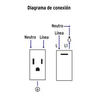 Tomacorriente e Interruptor de 2 Polos Lisboa Acero - Volteck