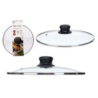 Tapadera de Vidrio Templado con Perilla Negra 24 Cm
