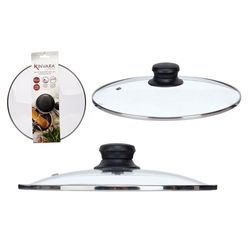 Tapadera de Vidrio Templado con Perilla Negra 24 Cm