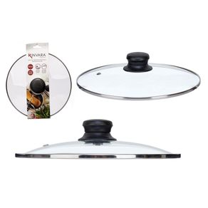Tapadera de Vidrio Templado con Perilla Negra 24 Cm