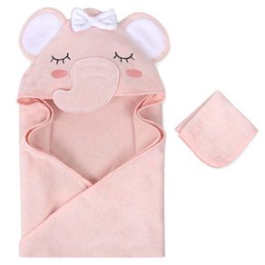 Toalla Con Capucha Elefante Rosa