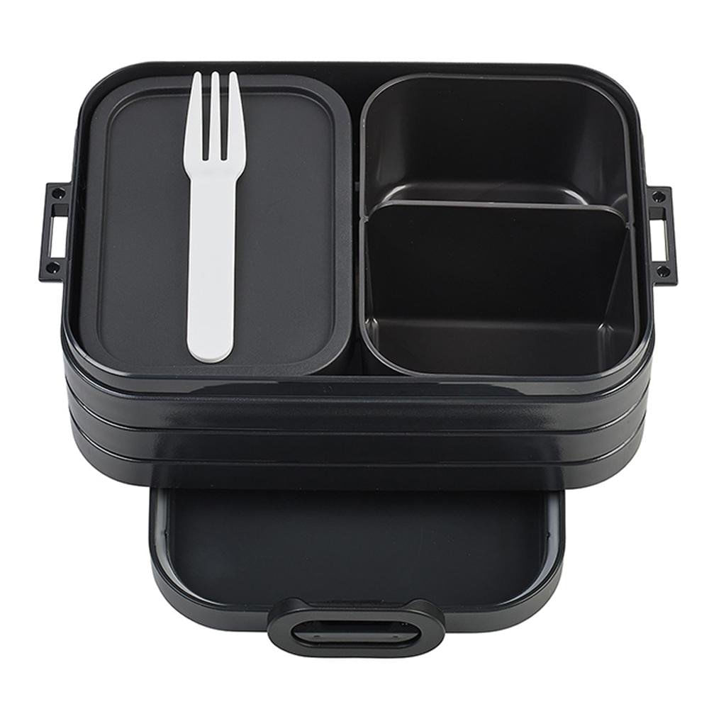 Lonchera Bento Midi Desmontable con Compartimentos Color Negro Nórdico