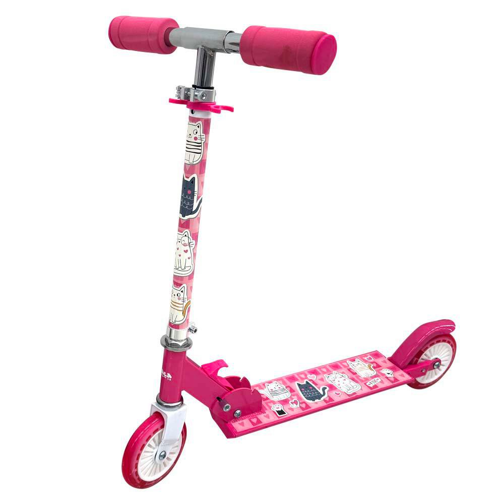 Monopatín Mascotas de 2 Ruedas Plegable para Niña Color Rosado Scooter Rosa con Diseño de…