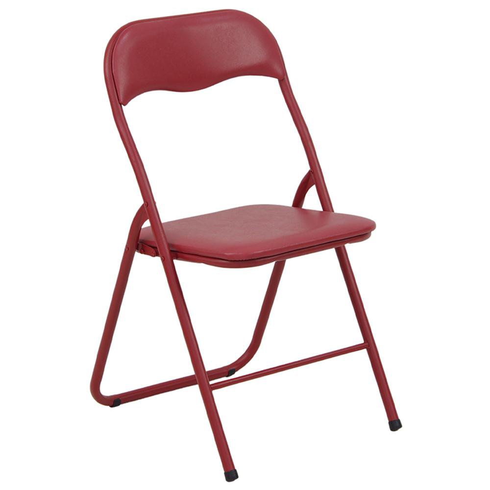Silla Plegable Fiorella de Metal 44x48x80 cm para Jardín y Exterior, Varios Colores Rojo