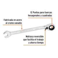 Llave Combinada Matraca Reversible 11 X 160 Mm