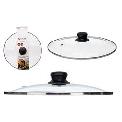 Tapadera de Vidrio Templado con Perilla Negra 28 Cm