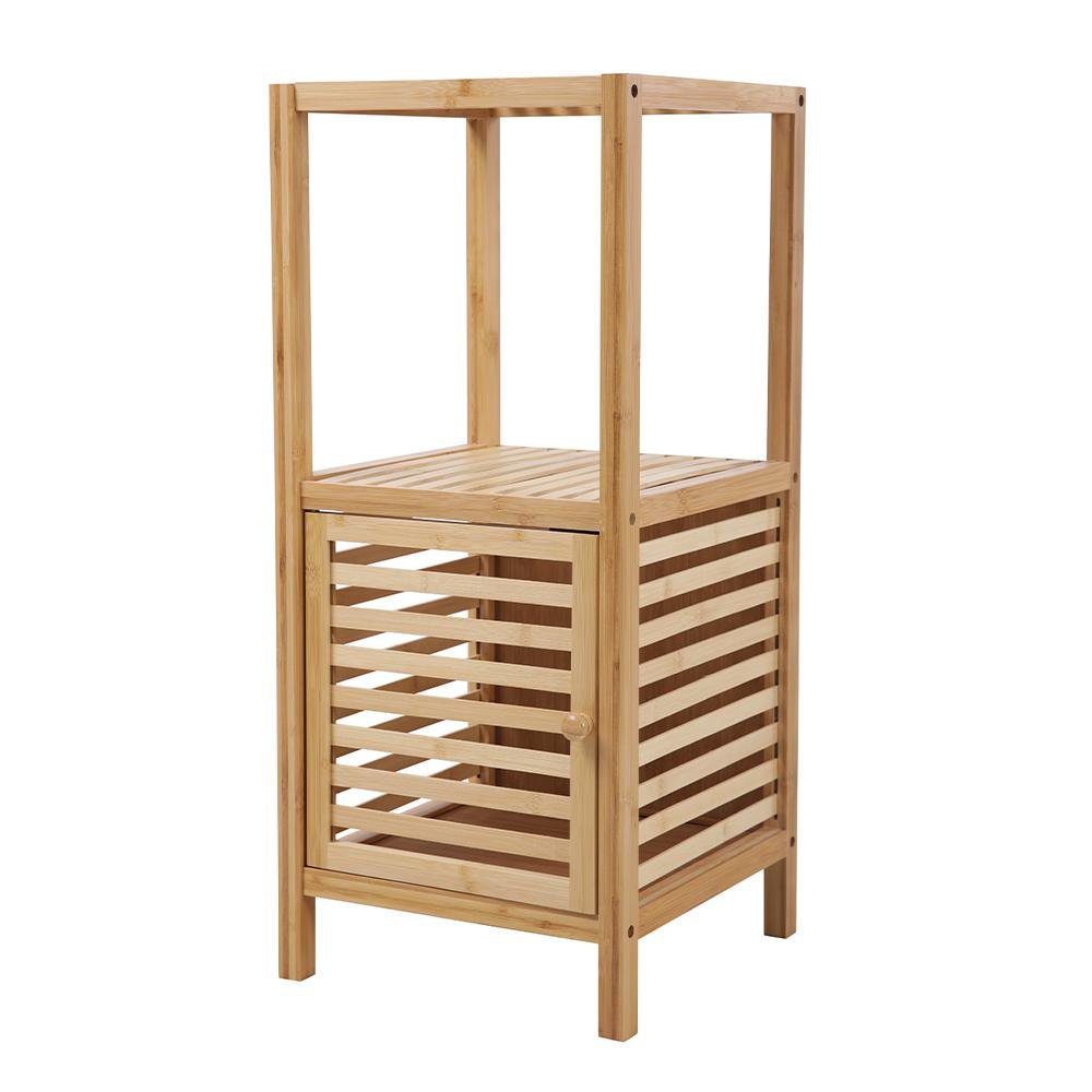Estante de Bambú con Puerta de 35 x 35 x 80 cm Color Natural