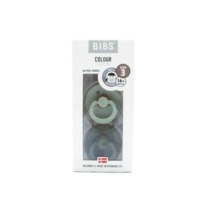 Set de 2 Chupetes de Caucho Natural Talla 3 Verde Salvia