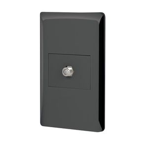 Tomacorriente Coaxial 1.5 Modulos Lisboa Negro - Volteck