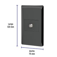 Tomacorriente Coaxial 1.5 Modulos Lisboa Negro - Volteck