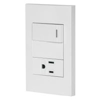 Tomacorriente + Interruptor 1 Modulo Española Blanco - Volteck