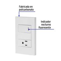 Tomacorriente + Interruptor 1 Modulo Española Blanco - Volteck