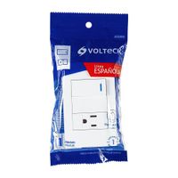Tomacorriente + Interruptor 1 Modulo Española Blanco - Volteck