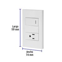 Tomacorriente + Interruptor 1 Modulo Española Blanco - Volteck