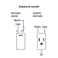 Tomacorriente + Interruptor 1 Modulo Española Blanco - Volteck