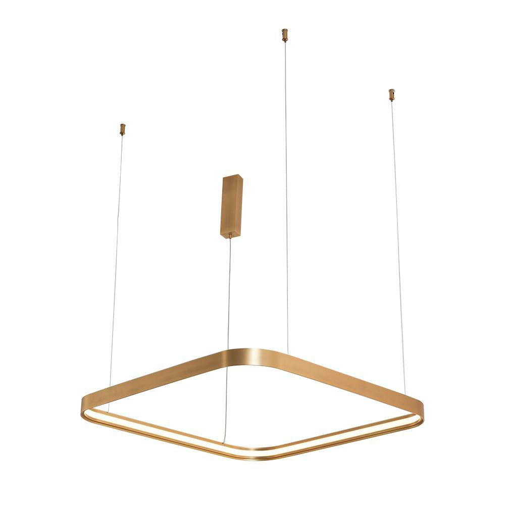 Lámpara Colgante LED Cuadrada Dorada 60 cm