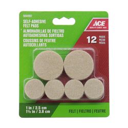 Protectores Circulares Autoadhesivos Fieltro Beige 12 Unidades - Ace