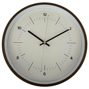 Reloj de Pared con Marco Color Madera Estilo Minimalista