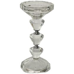 Candelero Decorativo de Cristal Transparente 9X9X19.5 Cm
