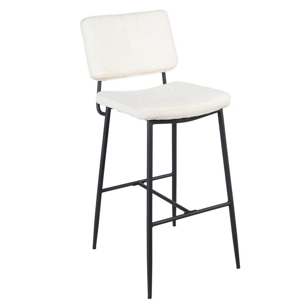 Set de 2 Sillas Altas para Bar Bouton 56x46x103 cm con Respaldo Blanco