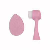 Set de Limpieza Facial con Esponja y Cepillo Rosa