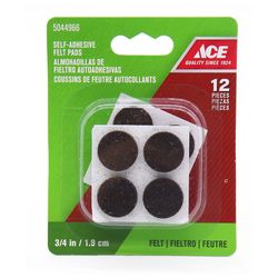 Protectores Circulares de Fieltro Café 3/4 Plg 12 Unidades - Ace