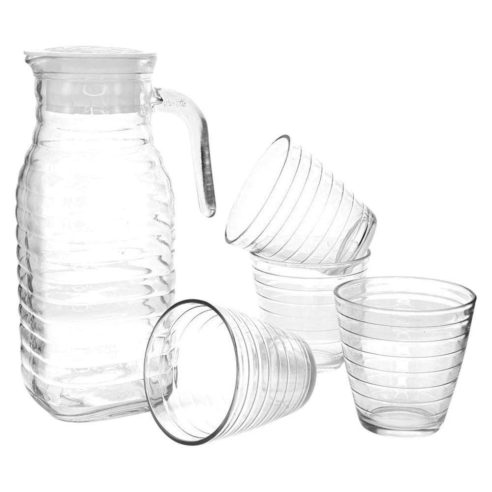 Set de Pichel con 4 Vasos Color Transparente