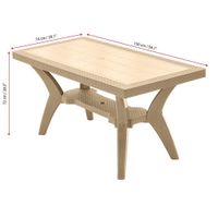 Mesa De Plástico Diseño Ratán 150X74X72.3 Cm - Guateplast Varios Colores