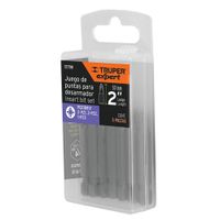 Set De 5 Puntas Pozidriv 2 Plg - Truper
