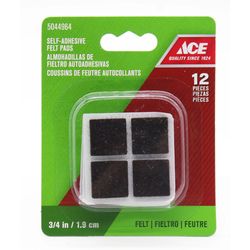 Protectores Cuadrados Fieltro Café 3/4 Plg 12 Unidades - Ace
