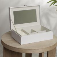 Joyero con Espejo Blanco 25x16x7.5 Cm
