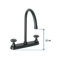 Mezcladora para Cocina Tubig Negro Mate Maneral Redondo - Foset