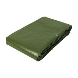 Lona Verde de Polietileno Impermeable y Resistente al Sol 6 X 9 M
