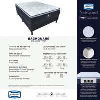 Set de Cama Colchón + Base BackGuard Pillow Top - Varios Tamaños