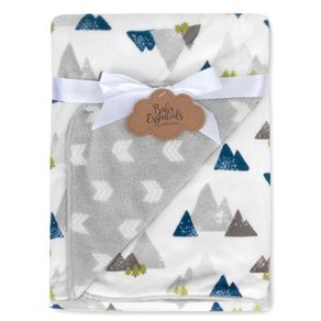 Frazada Estampada Montañas Gris