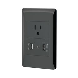 Tomacorriente + 2 Puertos Usb 1.5 Módulos Lisboa Negro - Volteck