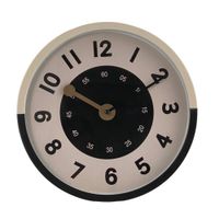 Reloj de Pared Decorativo Moderno Beige y Negro 30.5x4.5x30.5 Cm