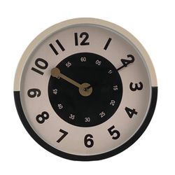 Reloj de Pared Decorativo Moderno Beige y Negro 30.5x4.5x30.5 Cm